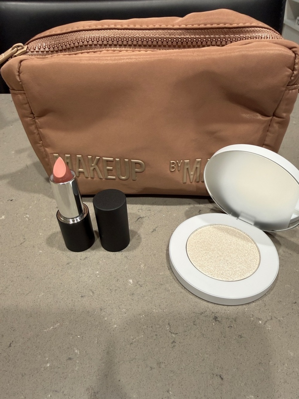 Makeup by Mario Lipstick, Highlighter & Maeup Bag. All New